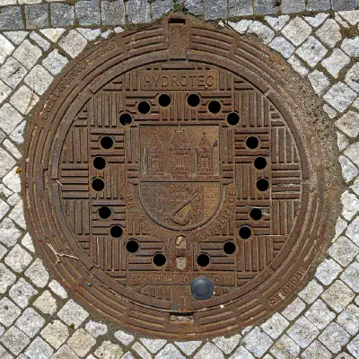 Manhole Cover with Prague Coat of Arms