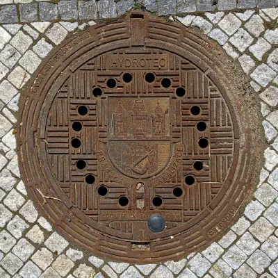 Manhole Cover with Prague Coat of Arms