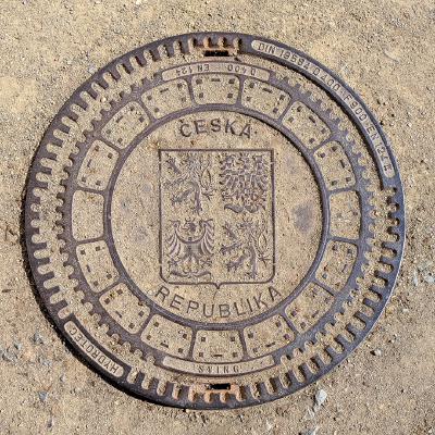 Manhole Cover with Coat of Arms of the Czech Republic