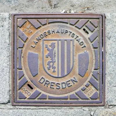 Manhole Cover with Dresden Coat of Arms