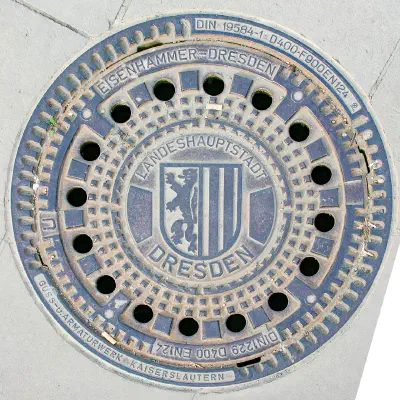 Manhole Cover with Dresden Coat of Arms