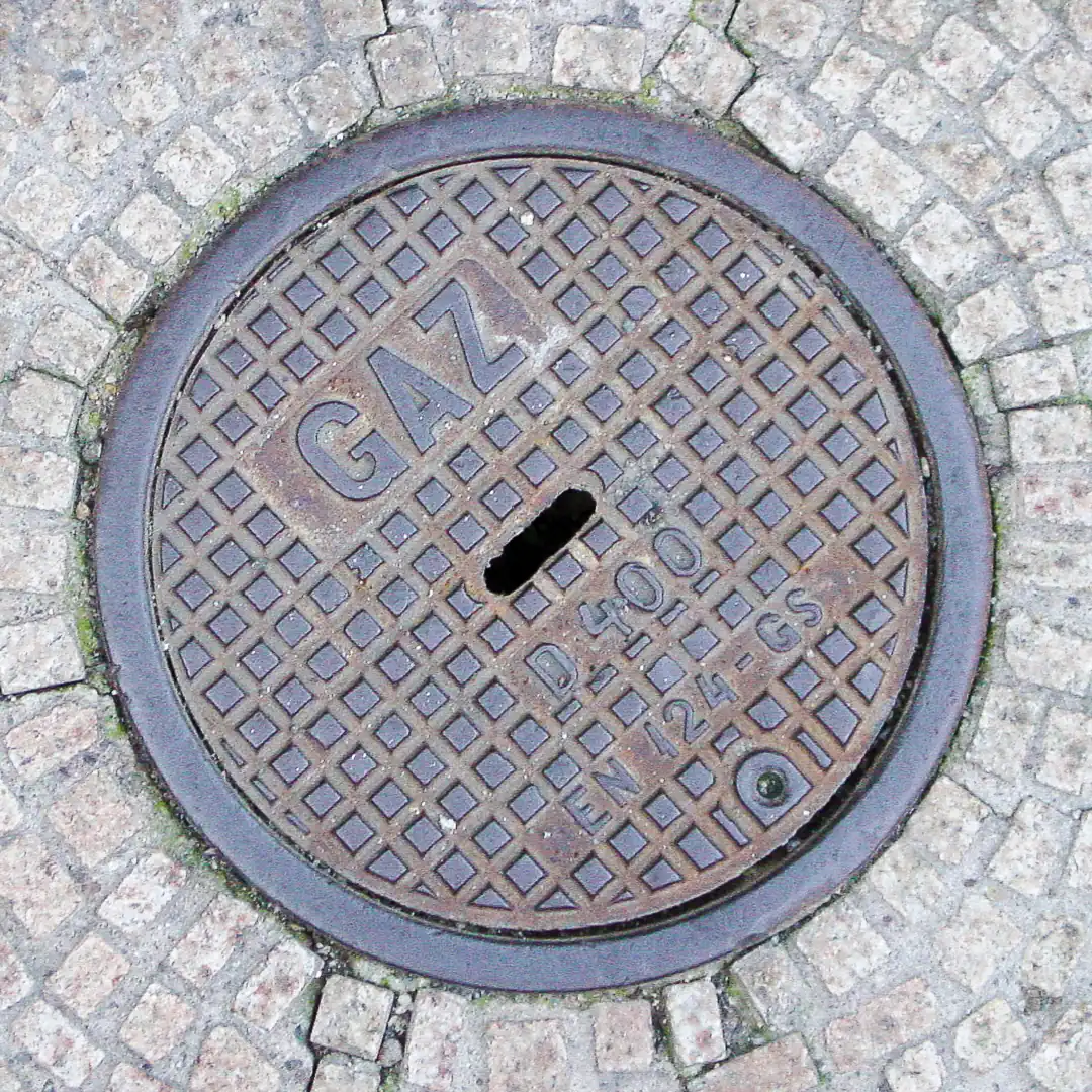 Gas Manhole Cover in Strassbourg, France. Photo by Yuri Matrosovich