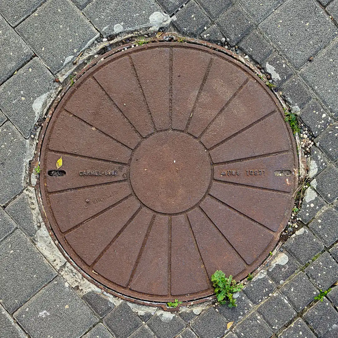 Manhole Cover by Wolfman in Haifa, Israel. Photo by Yuri Matrosovich