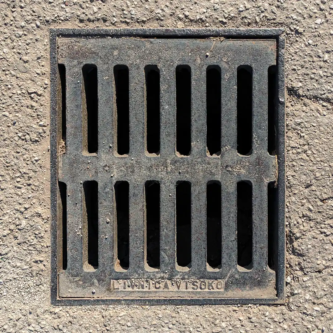 Drainage Manhole Cover by Livnica Visoko in Cetinje, Montenegro. Photo by Denis Panin