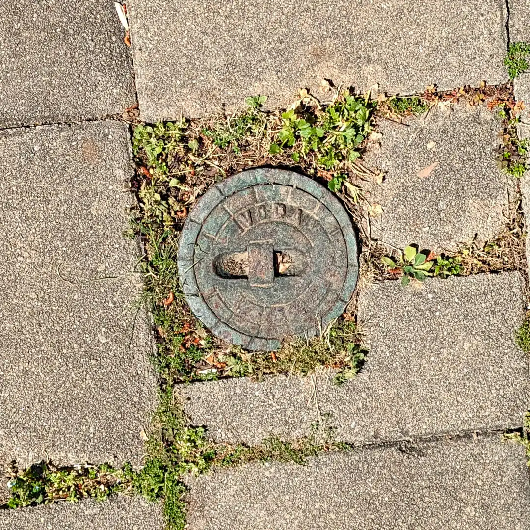Water Manhole Cover in Budva, Montenegro. Photo by Denis Panin