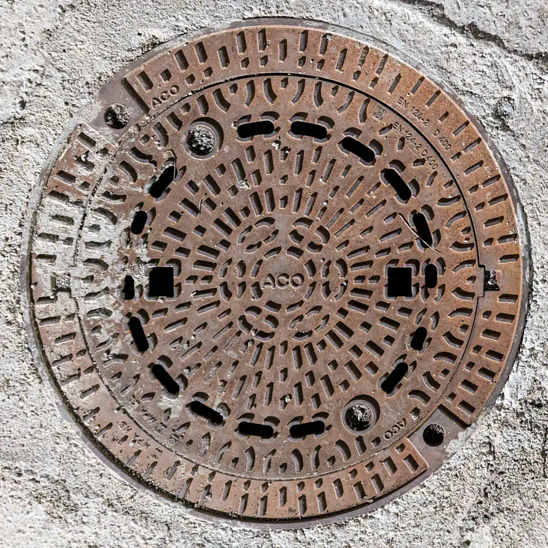 Manhole Cover by ACO Gruppe in Kotor, Montenegro. Photo by Denis Panin