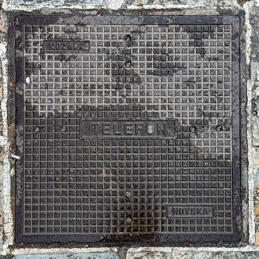 Cable Manhole Cover in Budva, Montenegro. Photo by Denis Panin