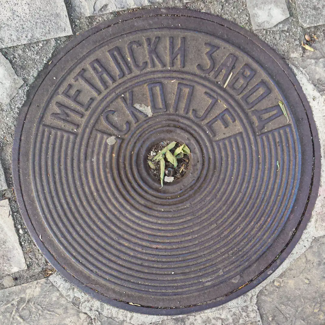 Manhole Cover by МЗТ (Скопје) in Budva, Montenegro. Photo by Denis Panin