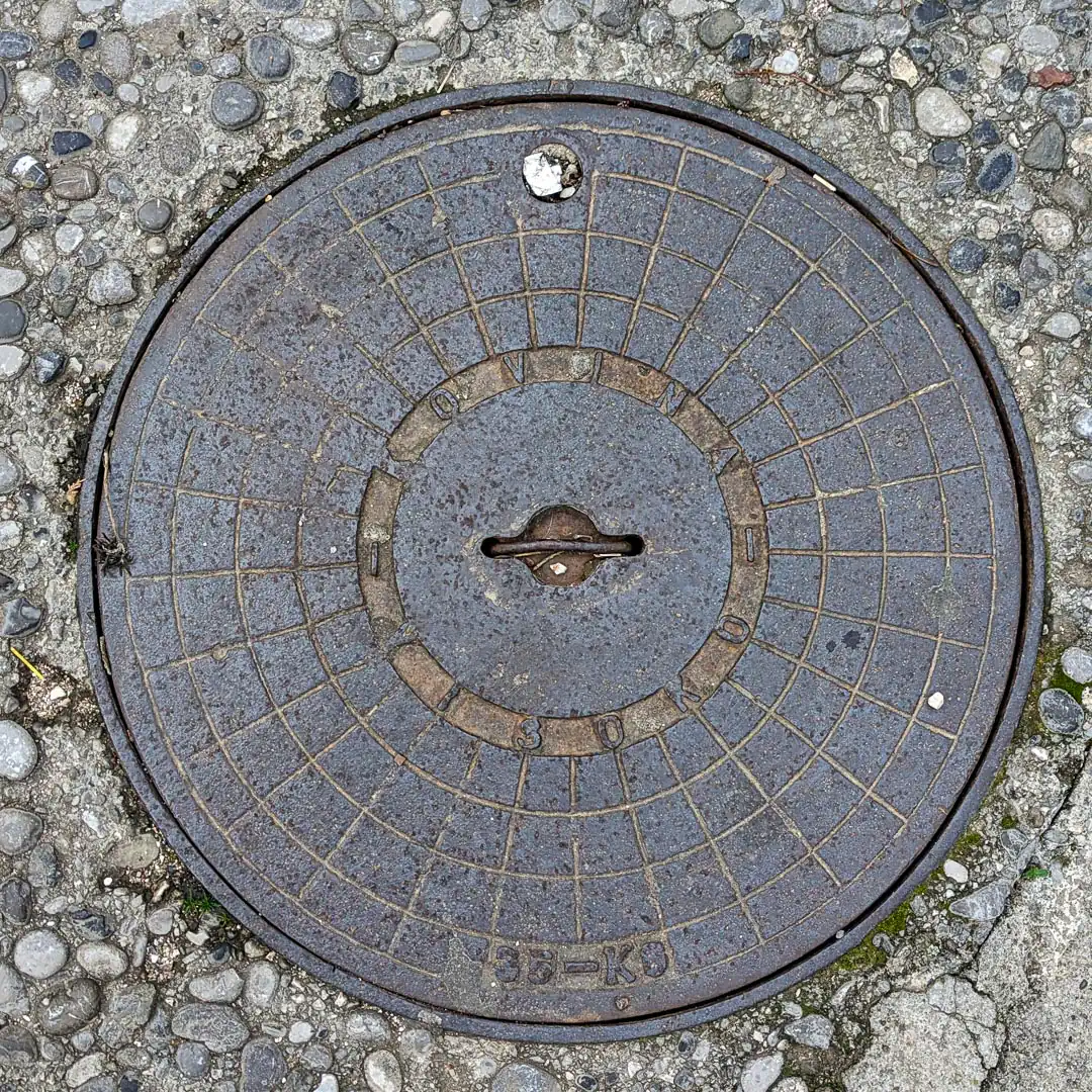 Manhole Cover by Kovina Visoko in Budva, Montenegro. Photo by Denis Panin