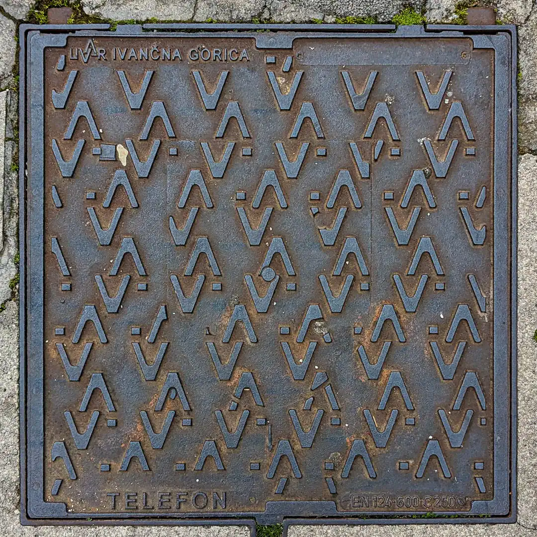 Cable Manhole Cover by Livar in Budva, Montenegro. Photo by Denis Panin