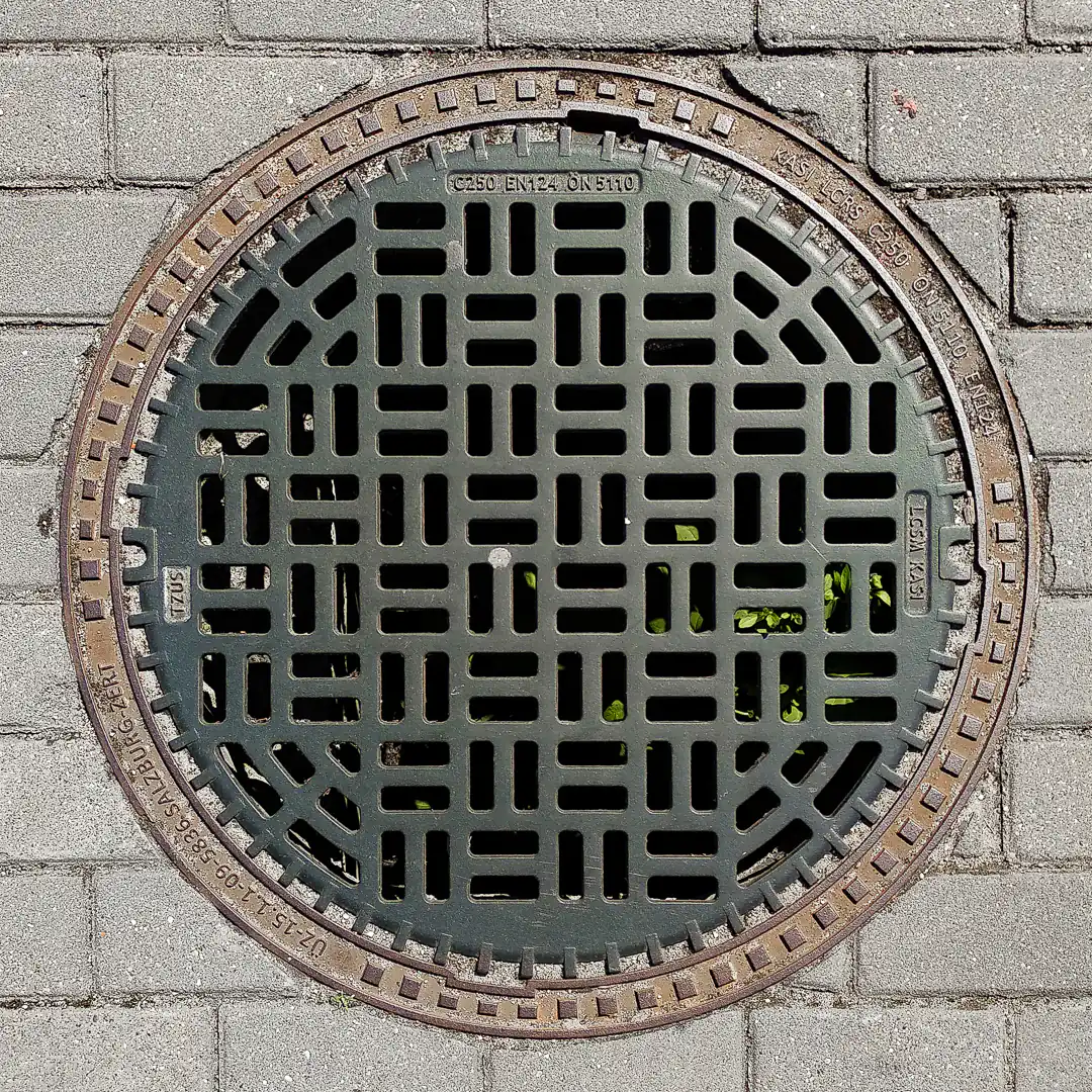 Manhole Cover by KASI in Kaliningrad, Russia. Photo by Yuri Matrosovich