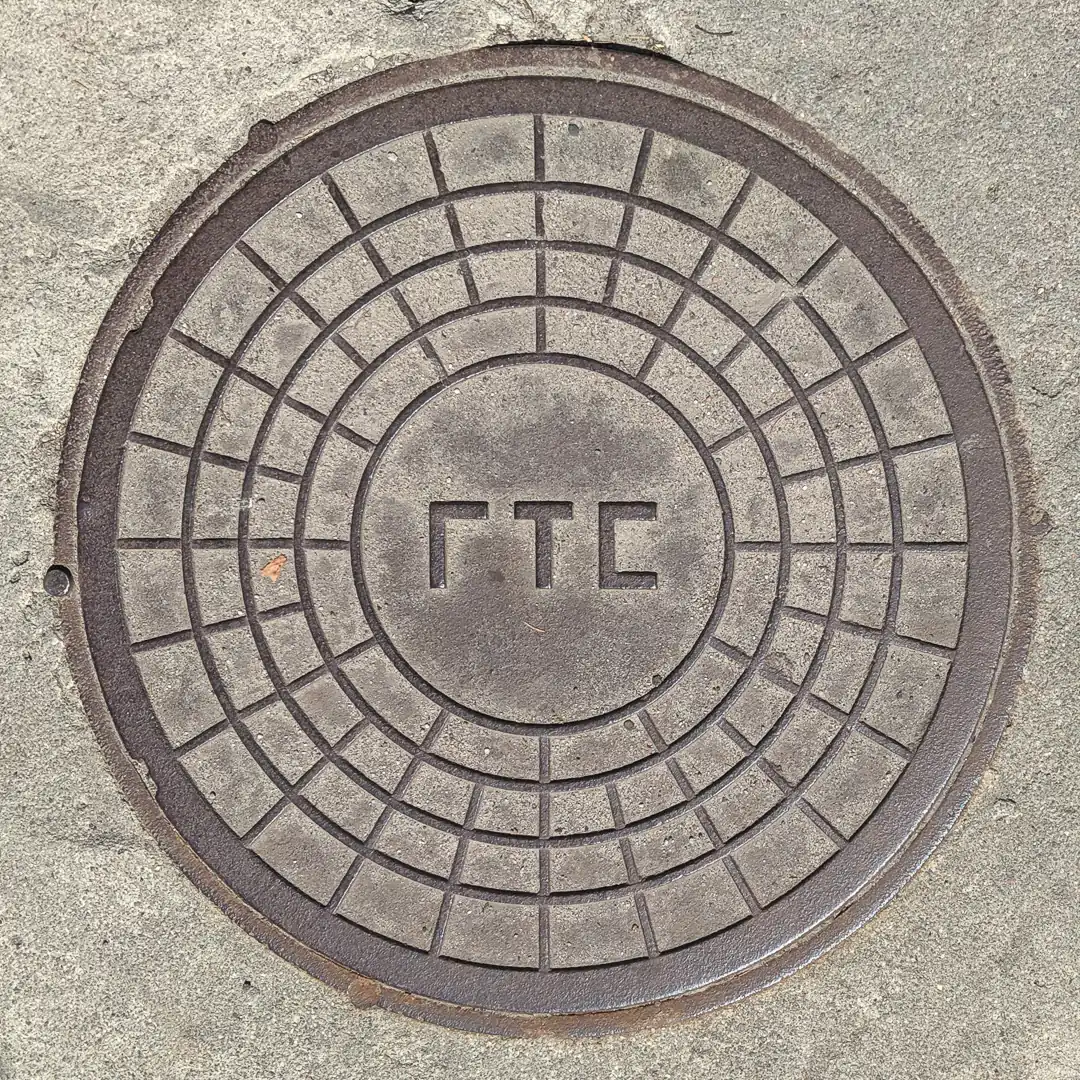 Cable Manhole Cover in Kaliningrad, Russia. Photo by Yuri Matrosovich