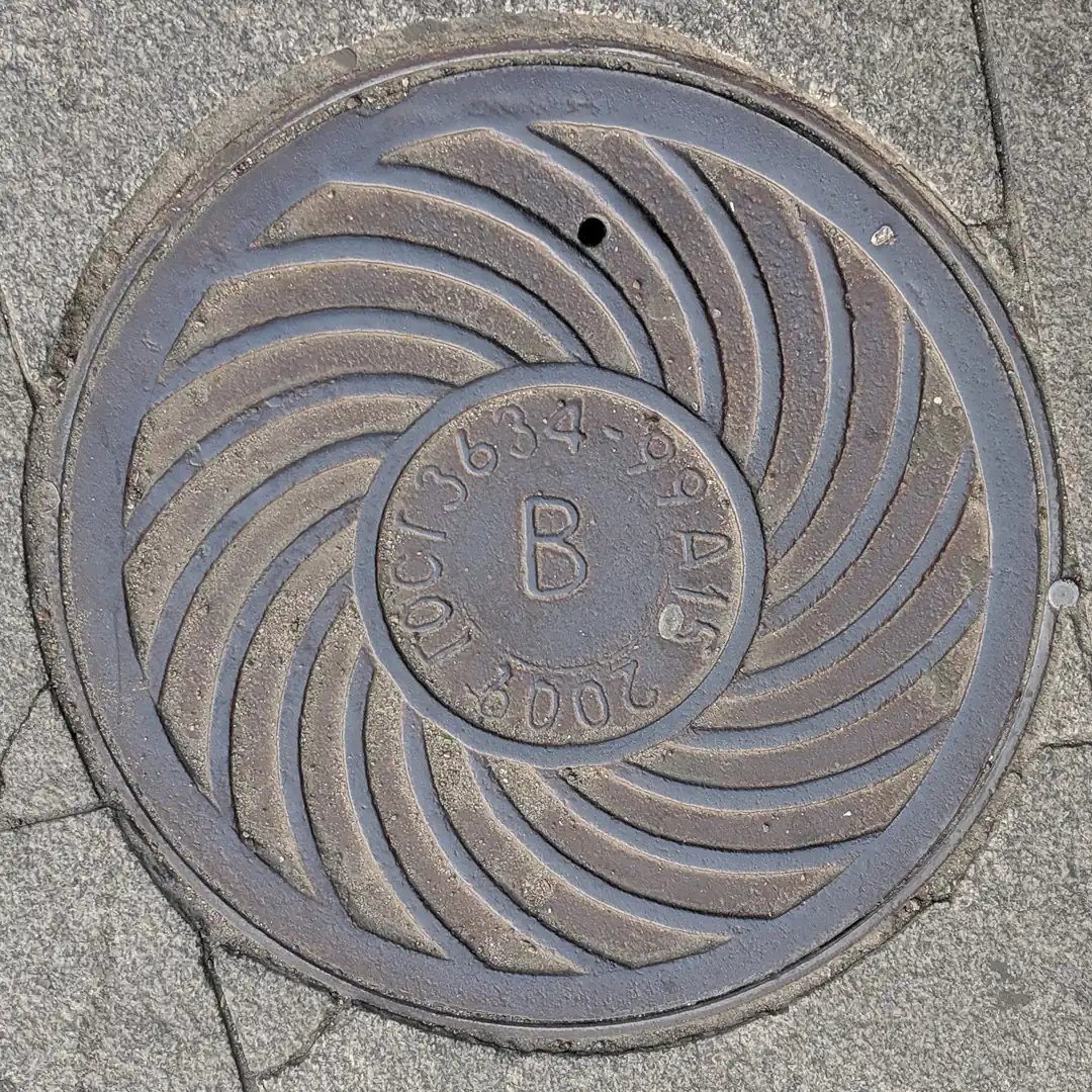 Water Manhole Cover in Saint Petersburg, Russia. Photo by Yuri Matrosovich