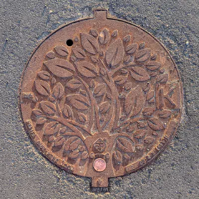 Sewage Manhole Cover with Floral Pattern