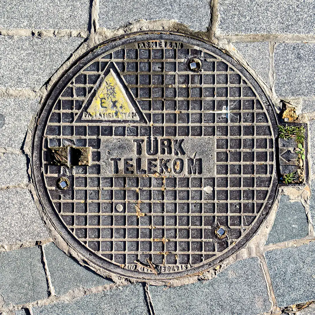 Türk Telekom Manhole Cover in Istanbul, Turkey. Photo by Yuri Matrosovich