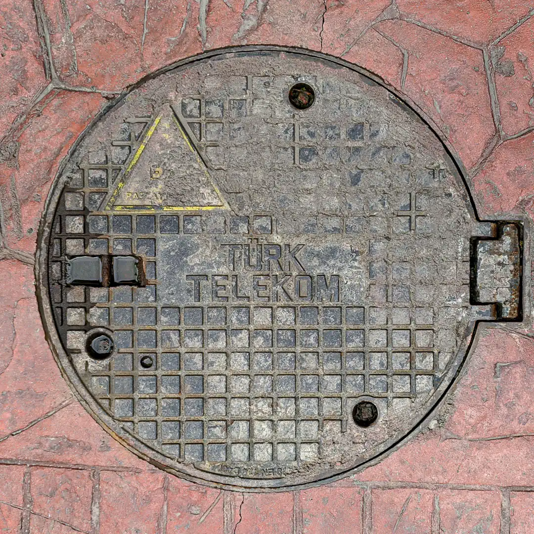 Türk Telekom Manhole Cover in Istanbul, Turkey. Photo by Yuri Matrosovich